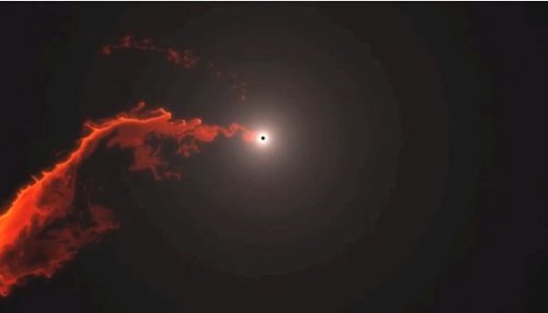 Впервые проснувшаяся чёрная дыра поглощает планету-гигант